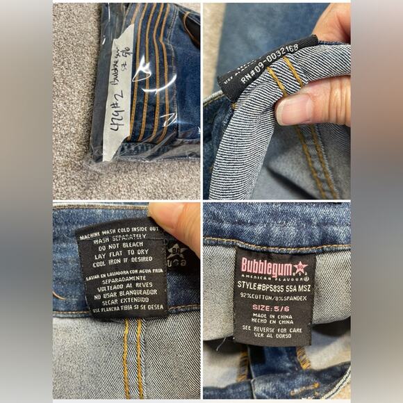 vtg Y2K 00s boho grunge western Bubblegum Long Maxi denim Skirt High Slit 5/6 - Picture 8 of 13